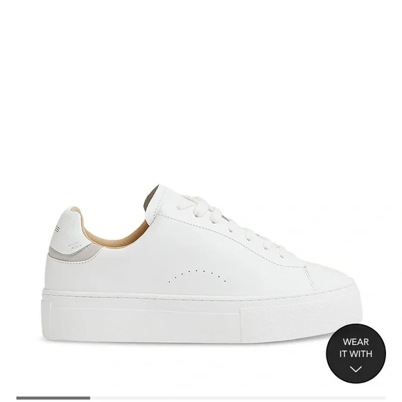Slip On Reiss White Leather Trainers Reiss Leather Low-Top